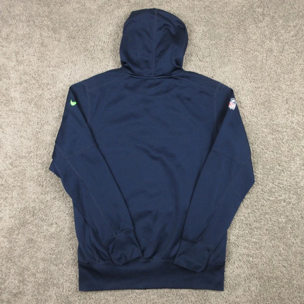 Seattle Seahawks Sweater Mens Small Blue Hoodie Sweatshirt Nike On Field NFL